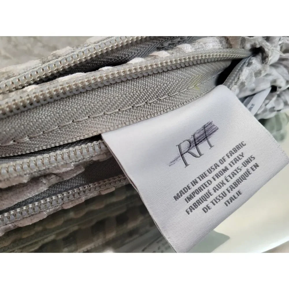 4 Restoration‎ Hardware Ratti Hand-Screened Velvet Pillow Covers Silver